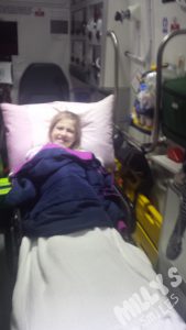 in the ambulance on route to royal Manchester childrens hospital | Millys Smiles